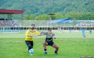 2023-2024赛季英冠联赛积分榜升级直接名额分数线：梦想与现实的残酷分割线