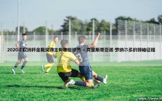 2020年欧洲杯金靴奖得主详解——聚焦那些闪耀的射手王