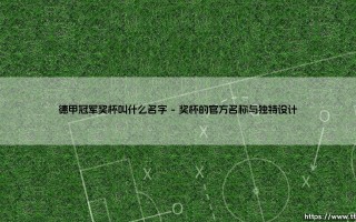 德甲冠军奖杯叫什么名字？探寻“沙拉盘”的传奇之名