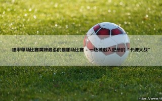 德甲单场比赛黄牌最多的是哪场比赛|磁儿足球说