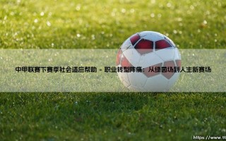 中甲联赛下赛季社会适应帮助：探索职业足球的社会责任新路径