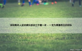深圳青年人足球俱乐部成立于哪一年？- 探寻这支年轻球队的诞生故事「深圳青年人足球俱乐部成立时间大揭秘」