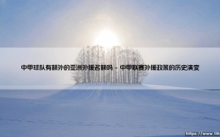 中甲球队有额外的亚洲外援名额吗？解析中国足球次级联赛的外援政策