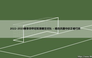 2022-2023赛季荷甲冠军花落谁家？足球王朝的更迭与传承