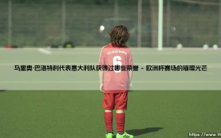 马里奥·巴洛特利：意大利队的骄傲，他究竟赢得过哪些荣誉？