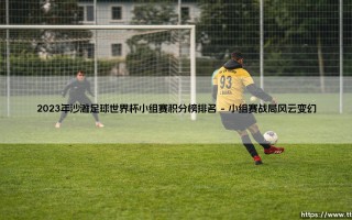 2023年沙滩足球世界杯小组赛积分榜排名：谁是小组赛阶段的真正王者？