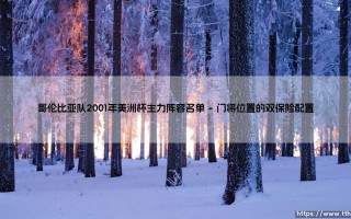 哥伦比亚队2001年美洲杯主力阵容名单解析：哥伦比亚队黄金一代的最后一舞