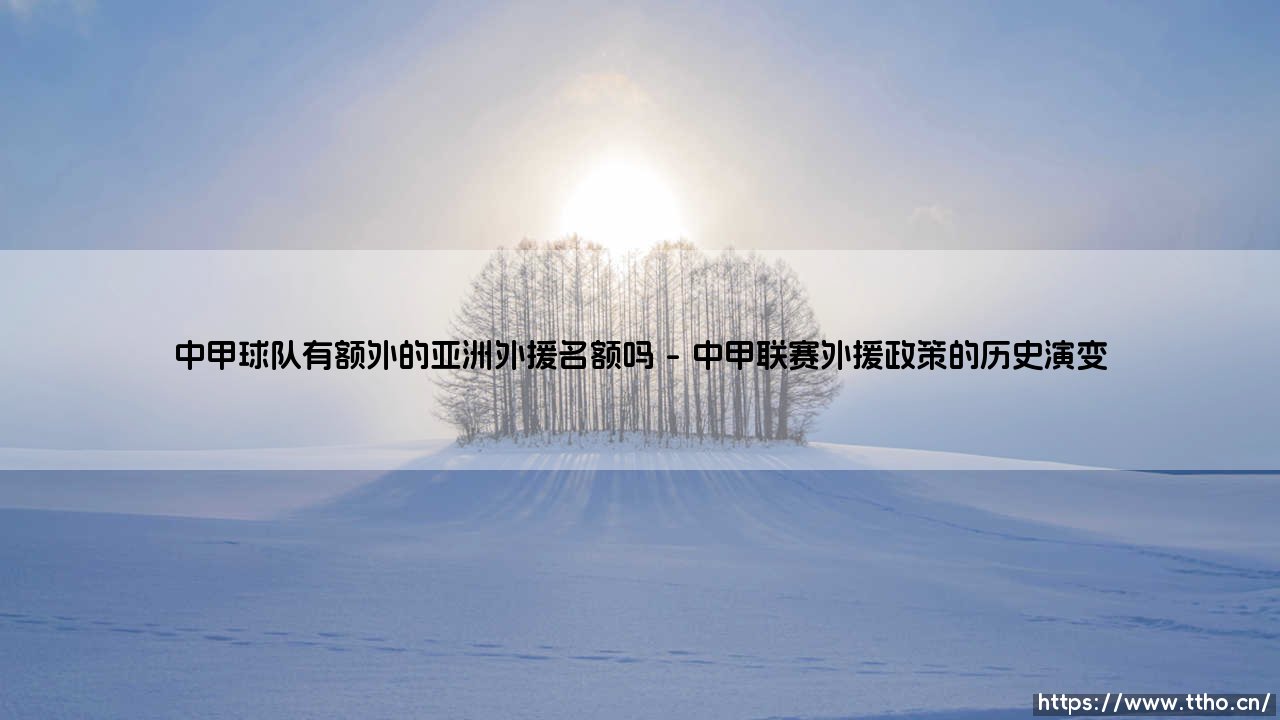 中甲球队有额外的亚洲外援名额吗?解析中国足球次级联赛的外援政策-第1张图片-天体号 中甲球队有额外的亚洲外援名额吗?解析中国足球次级联赛的外援政策-第1张图片-天体号