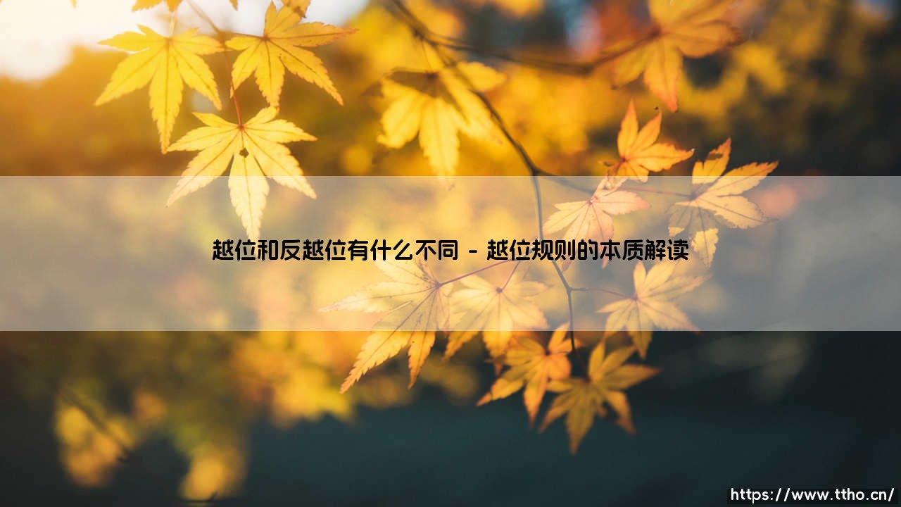 越位和反越位：足球战术中的攻防博弈艺术-第1张图片-天体号