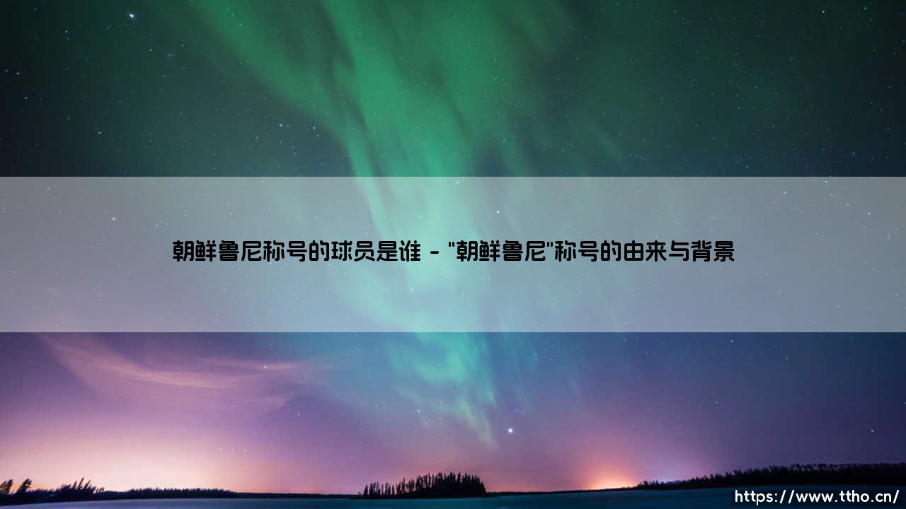 朝鲜鲁尼称号的球员是谁?朝鲜鲁尼到底是哪位球星?-第1张图片-天体号 朝鲜鲁尼称号的球员是谁?朝鲜鲁尼到底是哪位球星?-第1张图片-天体号