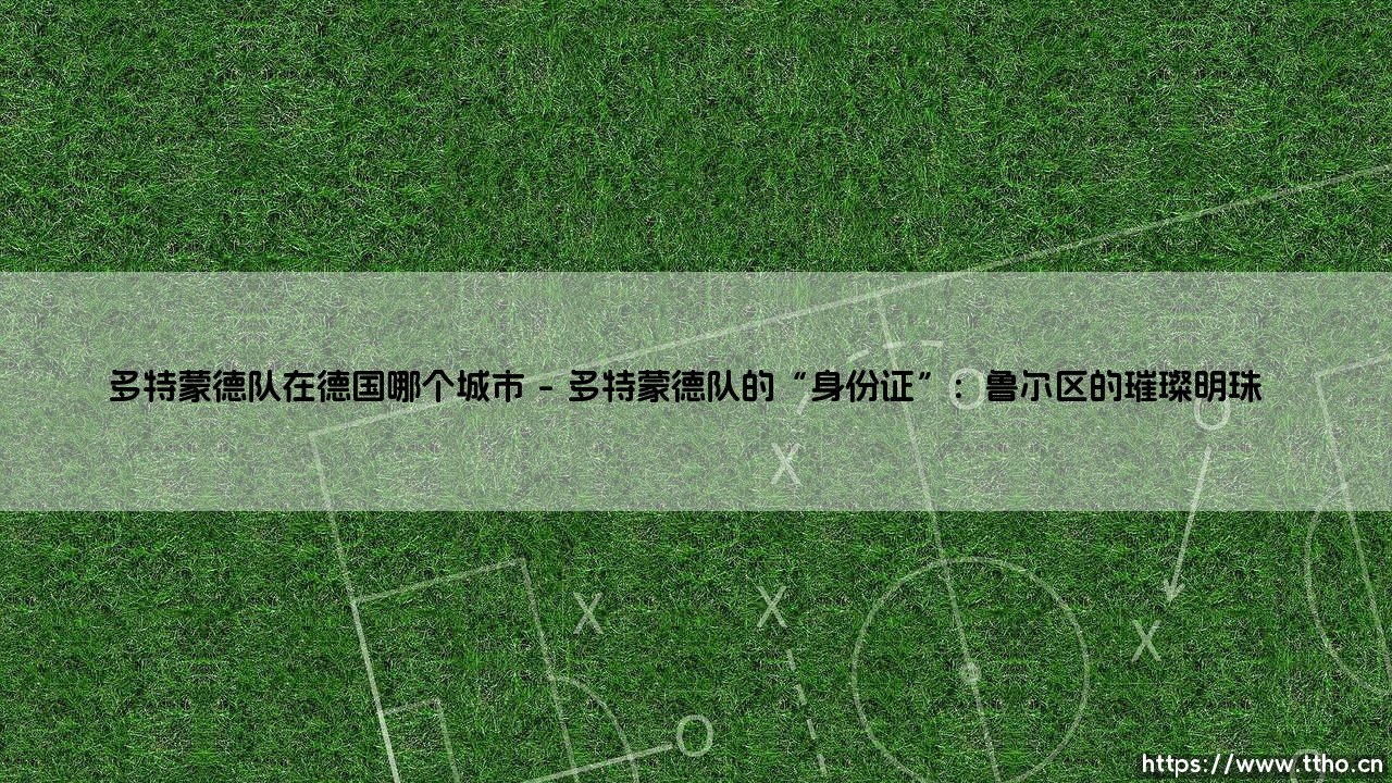 多特蒙德队在德国哪个城市？「黄黑军团」的故乡究竟在何处？-第1张图片-天体号