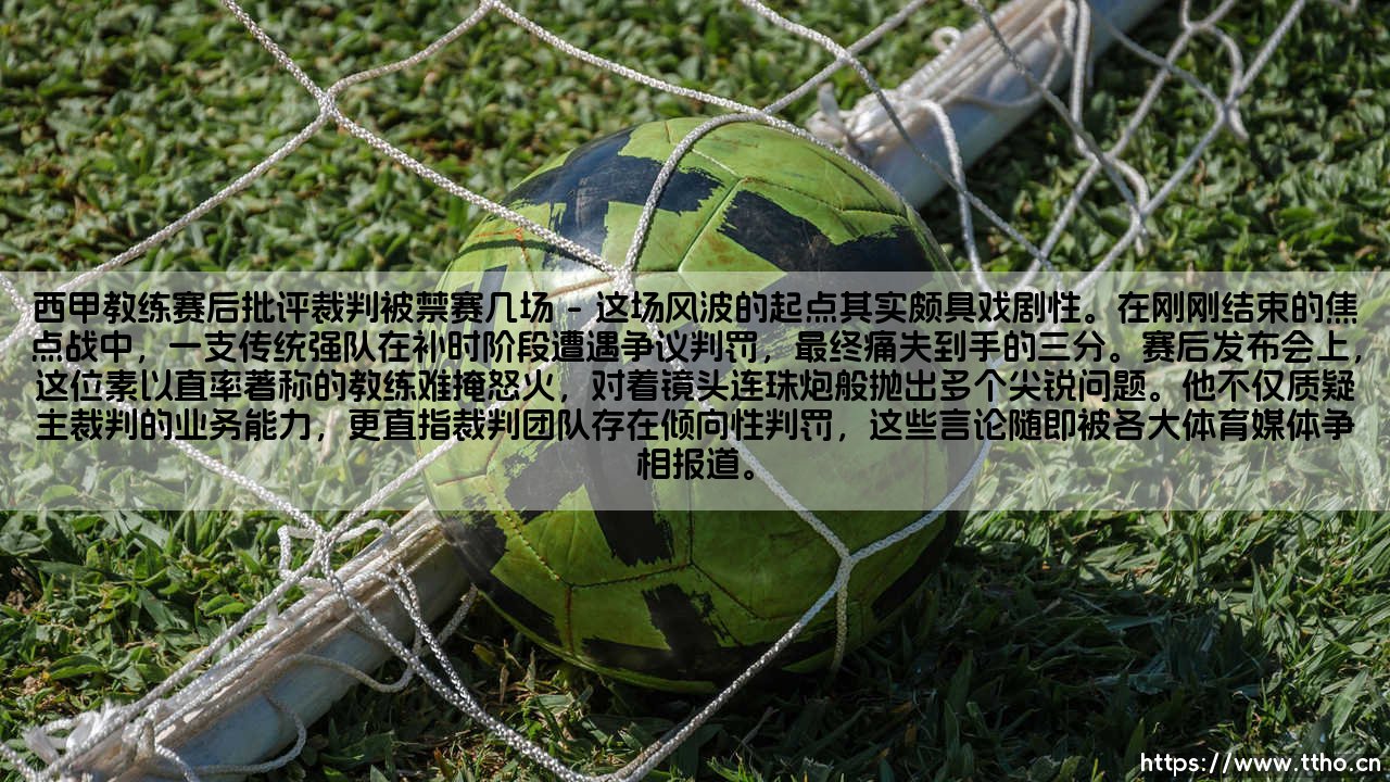 西甲教练赛后批评裁判被禁赛几场事件深度解析-第1张图片-天体号 西甲教练赛后批评裁判被禁赛几场事件深度解析-第1张图片-天体号