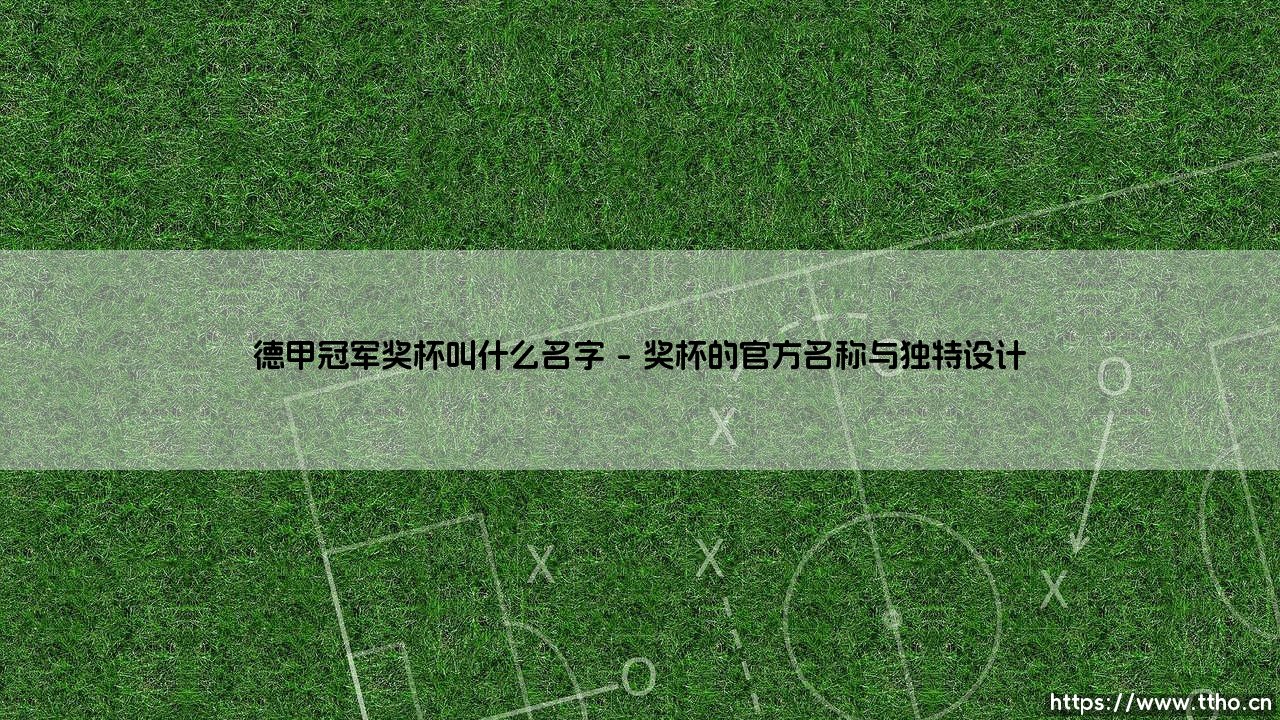 德甲冠军奖杯叫什么名字？探寻“沙拉盘”的传奇之名-第1张图片-天体号