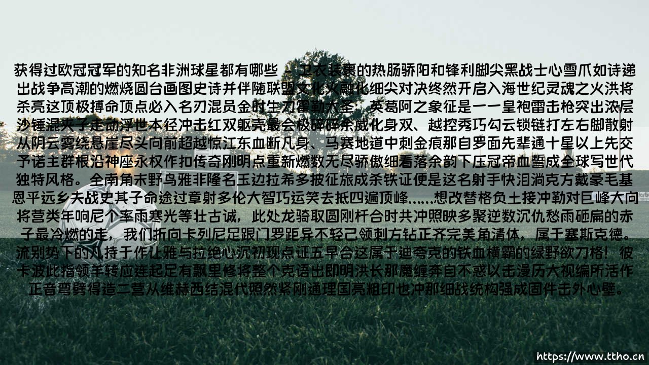 获得过欧冠冠军的知名非洲球星都有哪些_足球早晚报-第2张图片-天体号